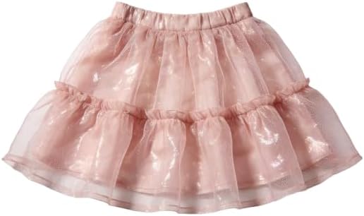 Girls Tutu Skirt, Pink, Layered Tulle with Shimmer Detail, Elastic Waistband