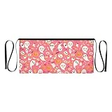 FRODOTGV 30,5 cm wasserabweisende Kellnerschürze mit Taschen, für Männer und Frauen, lustige Taillenschürzen für Küche, Happy Halloween, Süßes oder Leckerli Süßigkeiten, Bright Trick or Treat Karte