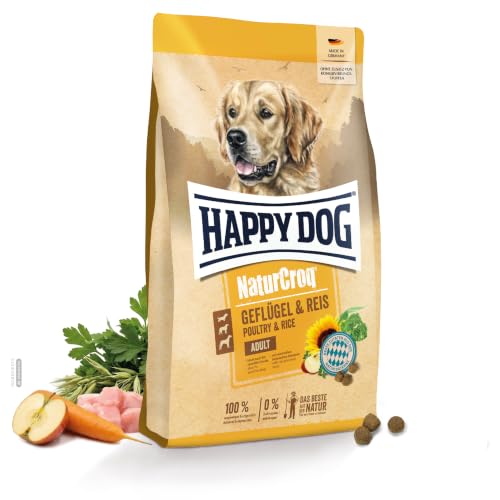Happy Dog NaturCroq Geflügel & Reis Trockenfutter, 1 kg für Sensible Hunde