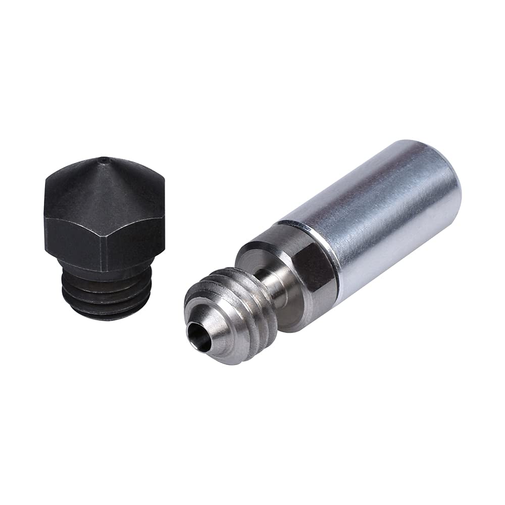 Druckerteile MK10 Hotend-Kit Ganzmetall-Heißbruch-gehärtete Stahldüse 1,75-MM-Filament-3D-Druckerkonverter-Thermorohr-Reparaturteile (Farbe: Only Block) (Color : All Kit 0.2MM Nozzle)
