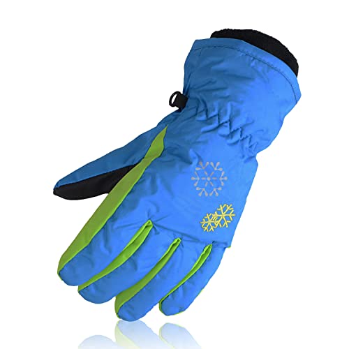 Amyipo Kids Winter Snow Ski Gloves Children Snowboard Gloves For Boys Girls (Blue-3, 6-7 Years) #TOP1