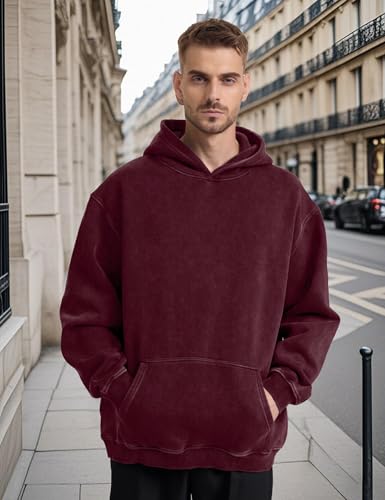 Image of Hatant Oversized Hoodie Sweatshirts for Men Couples Heavyweight Hoodies Pullover Vintage Mens Acid Wash Sweaters Clothes 2026