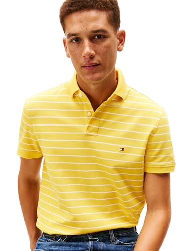 Image of Tommy Hilfiger Men's Short Sleeve Polo Shirts in Regular Fit With Stretch and Organic Pique Cotton