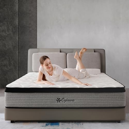 OGIAWA Twin Mattress | 10 Inch Twin Size Hybrid Mattresses in a Box | Medium Firm Memory Foam and Individual Pocket Springs | Fiberglass Free Bed Mattres | Breathable | CertiPUR-US
