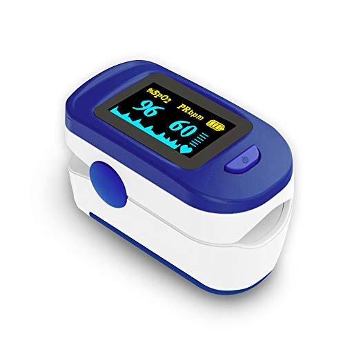 Wellue Fingertip Blood 02 Meter, Heart Rate Monitor with Batteries & Lanyard