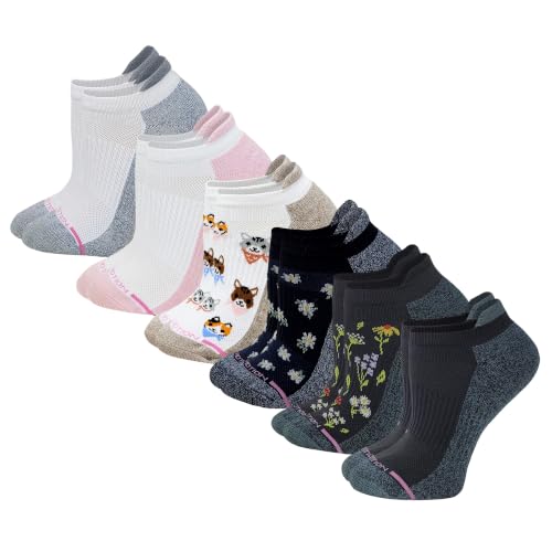 Image of Dr. Motion 6 Pairs Womens Low Cut Ankle Cushioned Breathable Compression Socks
