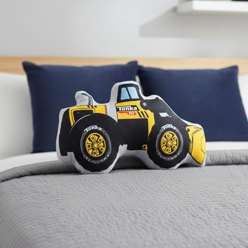 Image of Northwest Hasbro Tonka Compactor Cloud Pillow, Plush Comfort for Kids Adults, Bedroom Playroom Decor, Spot Clean, 12 Inch