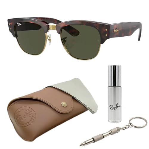 Image of Ray-Ban RB0316S MEGA CLUBMASTER Square Shaped Sunglasses for Men & Women with Official RAYBAN Eyewear Kit