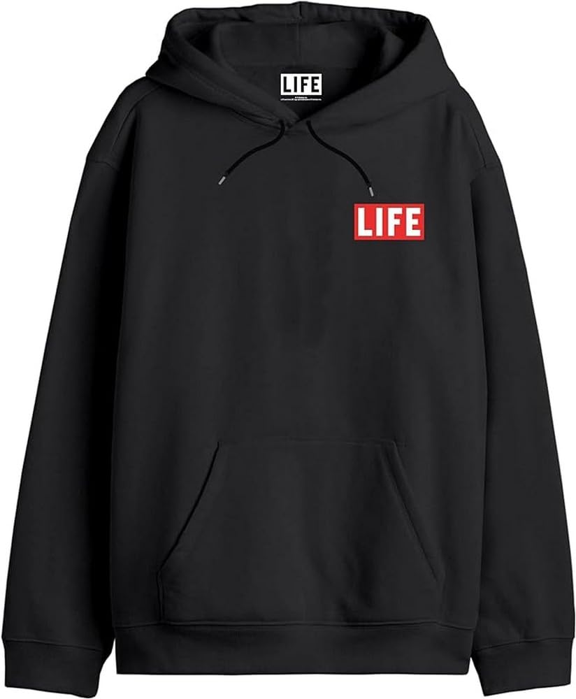 Life Magazine Herren Melifemsw006 Kapuzenpullover, Schwarz, S