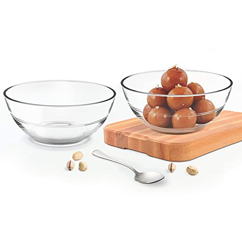Treo by Milton Jelo Designer Glass Bowl Set of 2, 420 ml