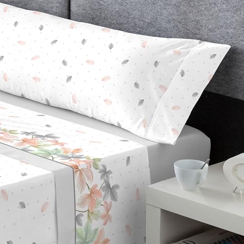 DECASATEXTIL – Juego de sábanas coralina Extra Suave- Tacto Microlina– Sabanas de Invierno - Doble perchado – Sabana Bajera, encimera y Funda Almohada - Cama 150 cm - NELY Gris