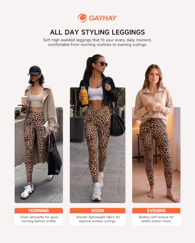 Image of GAYHAY High Waisted Leggings with Pockets for Women - Buttery Soft Yoga Pants for Gym Workout, Athletic Running