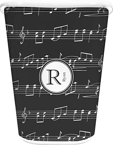 RNK Shops Personalized Musical Notes Waste Basket - Double Sided (White)