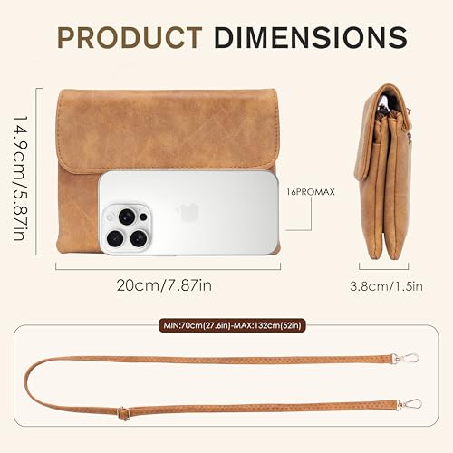 Image of Small Crossbody Bags for Women,Vegan Leather Cell Phone Purse with Adjustable Shoulder Strap for Travel