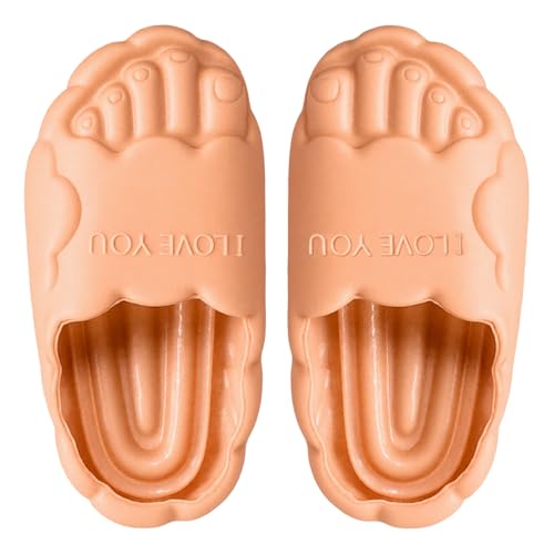 gagift world Funny Slippers Large Novelty Barefoot Feet Shoes of Men and Women Prank Gag Gift for White Elephant Halloween and Valentines Day (flesh for women)