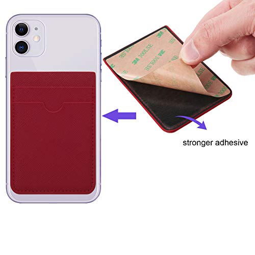 Weewooday 6 Pieces Phone Card Pocket Holder Phone Card Stick Pu Leather Cell Phone Card Pocket, Id Credit Card Wallet Phone Case Pouch For Back Of Phone Compatible With Most Smartphones (Multi-Color) #TOP3