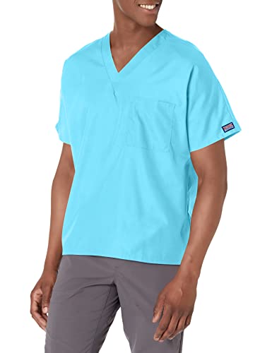 Image of Cherokee Scrubs for Women and Men Unisex V-Neck Tunic Nursing Scrub Top with Chest Pocket, Tuckable Durable Fabric - 4777 | 1 Chest Pocket For Essentials, Traditional Fit, Durable Construction, Comfortable Knit Details, Easy Care, Tuckable Style