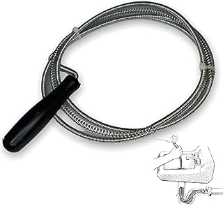 Flexible Spring Wire Metal Snake - Sink & Drain Unblocker Cleaner Hair Removal Tool Eco-Friendly 1.5 Meter, Silver