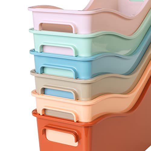 Image of Really Good Stuff Easy Carry Storage Bins, Set of 6 Boho Colors