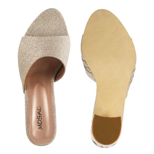 Image of MOSAC Women Casual /Party Block Heel Mules Heel Wedding Fashion Sandals for Women & Girls