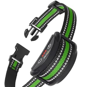 PetJoy Dog Bark Collar for Small Medium Large Dog, Smart Anti Bark Collars with 5 Sensitivity – 7 Progressive Procedures, Barking Collar with Beep & Shock (Green)