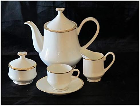 FINE Bone China Tea Set/Tea Pot CUP-SAUCER-15 PCS (Mona_White)