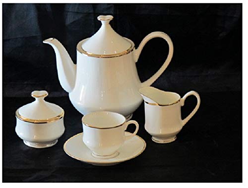 FINE Bone China Tea Set/Tea Pot CUP-SAUCER-15 PCS (Mona_White)