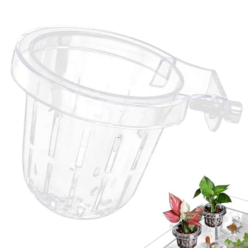 Porta piante per acquario, Trasparente, Porta piante per acquario, Trasparente - Vaso acquatico sospeso - Porta piante per acquario, Impiccagioni superiori, Vaso da fiori per acquario,