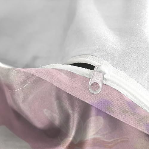Housse de couette rose 3D microfibre douce avec fermeture éclair invisible - 8