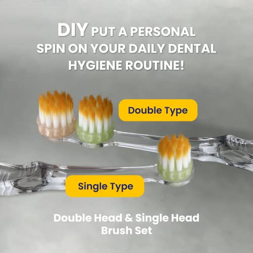 360˚Efons Diy Kit W/ 2X Manual Spin Extra Soft Toothbrushes | Teeth Whitening Rotating Toothbrush | Soft Toothbrushes For Adults Sensitive Gums | Extra Soft Bristle Kids Spin Toothbrush Oral Care #TOP6