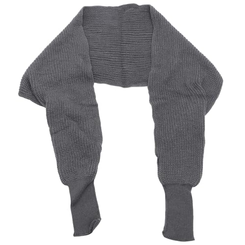 Shawl for Women - Black Knit Throw Blanket with Cable Knit Pattern - Cozy Scarf