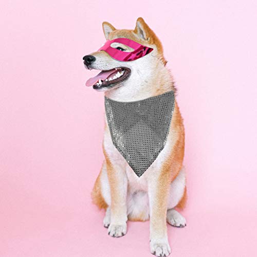 Balacoo 2Pcs Glitter Triângulo Bandana Do Cão Pet Triângulo Brilhante Lantejoula Bibs Lenço Lenço Ga