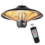 DONYER POWER Außenheizungen für Garten Terrassenstrahler mit Fernbedienung 800W/1200W/2000W Halogenstrahler Wasserdicht Gewächshaus Infrarotheizungen