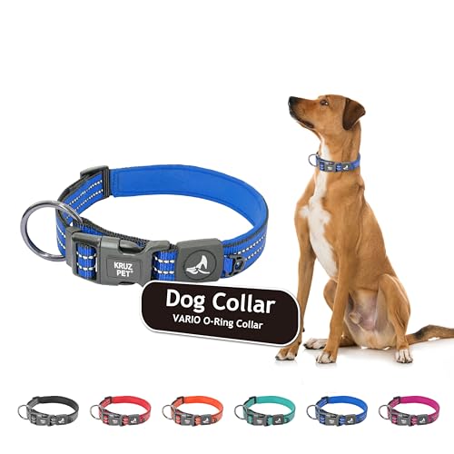 Collar para perro pequeño Kruz azul con ajuste reflectante