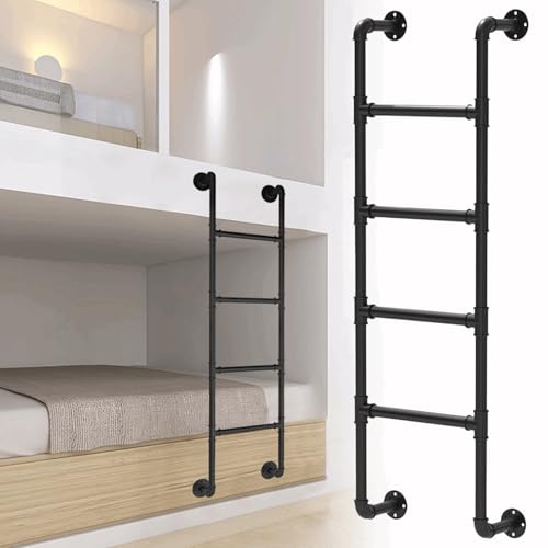 Escalera para literas individuales de metal con anclaje de pared integrado 2