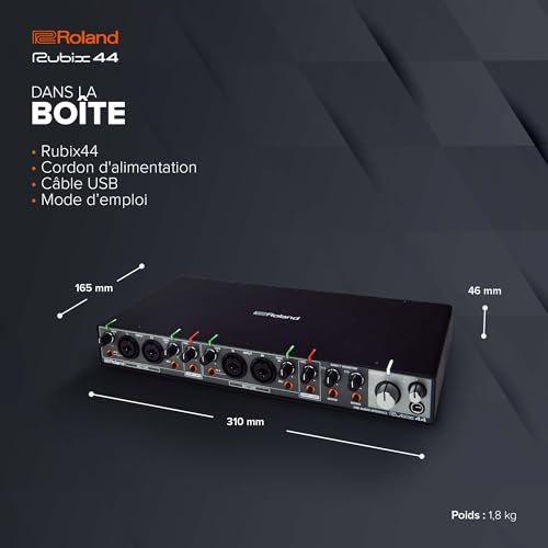 Interface audio USB Roland Rubix44 robuste et compacte en métal