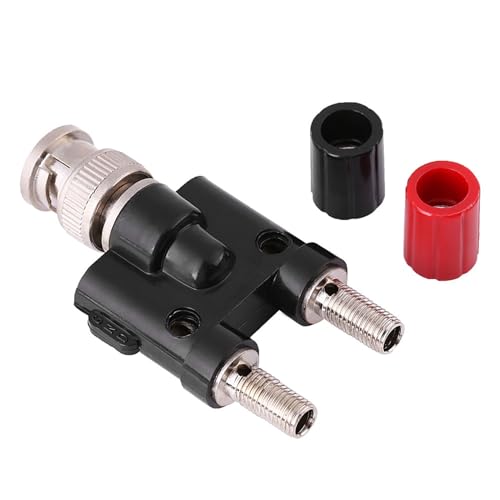 BNC to 4 mm Banana Plug Adapter Connects 2X 4mm to BNC Socket for Oscilloscope Accessory Male BNC Plug to Twin 4mm Terminals