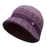 2026 Gorro de invierno para mujer, gorro de lana cálido con forro polar, morado, Talla única