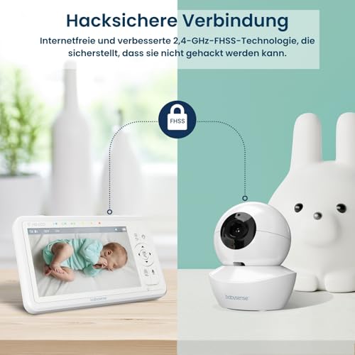 Babysense Babyphone HD 5″ mit 2 Kameras – ohne WLAN & mit Zoom – Bild 5