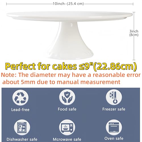 9 Inch White Porcelain Cake Stand, Round Dessert Stand, Display Cupcake Stand for Party, Weddings, Birthday, Baby Shower - Image 4