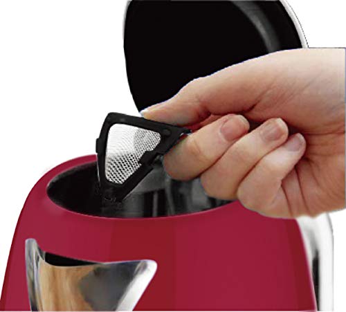Homeart Premium Electric Kettle, Teapot, Water Boiler, Stainless Steel, 1.7 Liter, Red