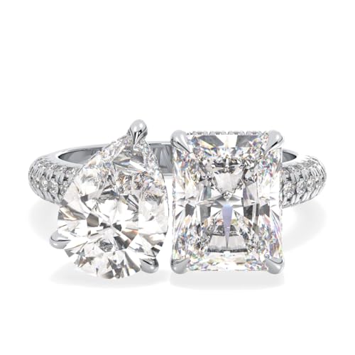 Certified 4.4 - 15.6 Carat Moissanite Engagement Ring for Women, D Color, VVS1 Clarity 925 Sterling Silver with 18K White Gold Plating Solitaire Bridal Ring for Wedding, Anniversary, Mother’s Day Gift2