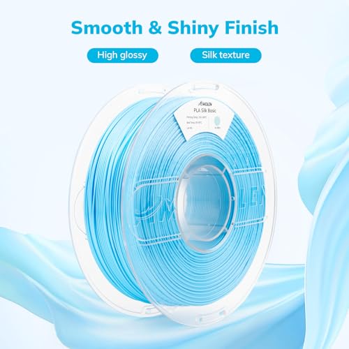 Image of AMOLEN Silk PLA 3D Printer Filament, Shiny Ice Blue Silk Pink PLA Filament 1.75mm, High Speed 3D Printing PLA Filament for Most 3D Printer, 1kg Spool(2.2lbs)