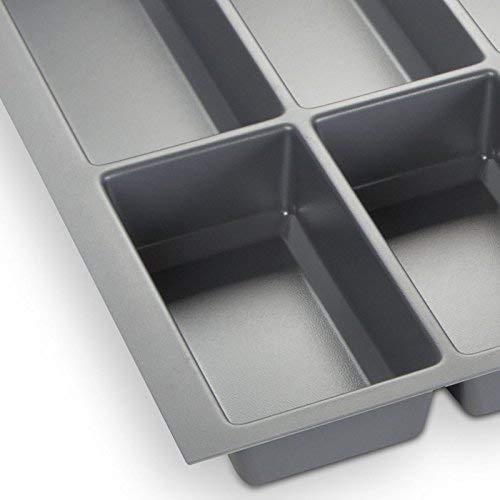 Orga-Box Besteckeinsatz silbergrau für 90er Schublade z.B. Nobilia ab August 2012 (473,5 x 794 mm) Besteckkasten III