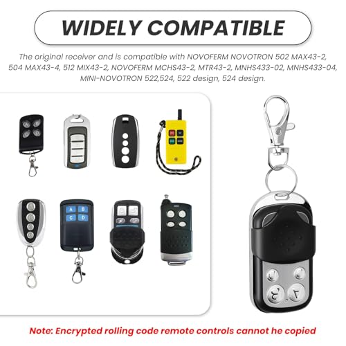 Joynine Universal Garagentor Fernbedienung 433MHz 2Stück Garagentoröffner Handsender Fernbedienung Klonen Kompatibel mit Marantec Schalter Licht Garagentor Rollladenschalter