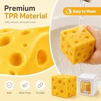 Cheese Squishy Squeeze Toy, Soft Yellow Sensory Cheese Stress Ball, Fidget Desk Gifts for Adults, Realistic Cheese Cube Novelty Toy for Relax and Focus (2.4in) — image 7