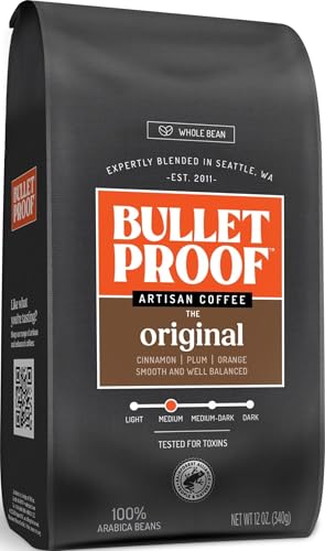 Image of Bulletproof Original Medium Roast Whole Bean Coffee, 12 Ounces, Clean Coffee Tested for Toxins