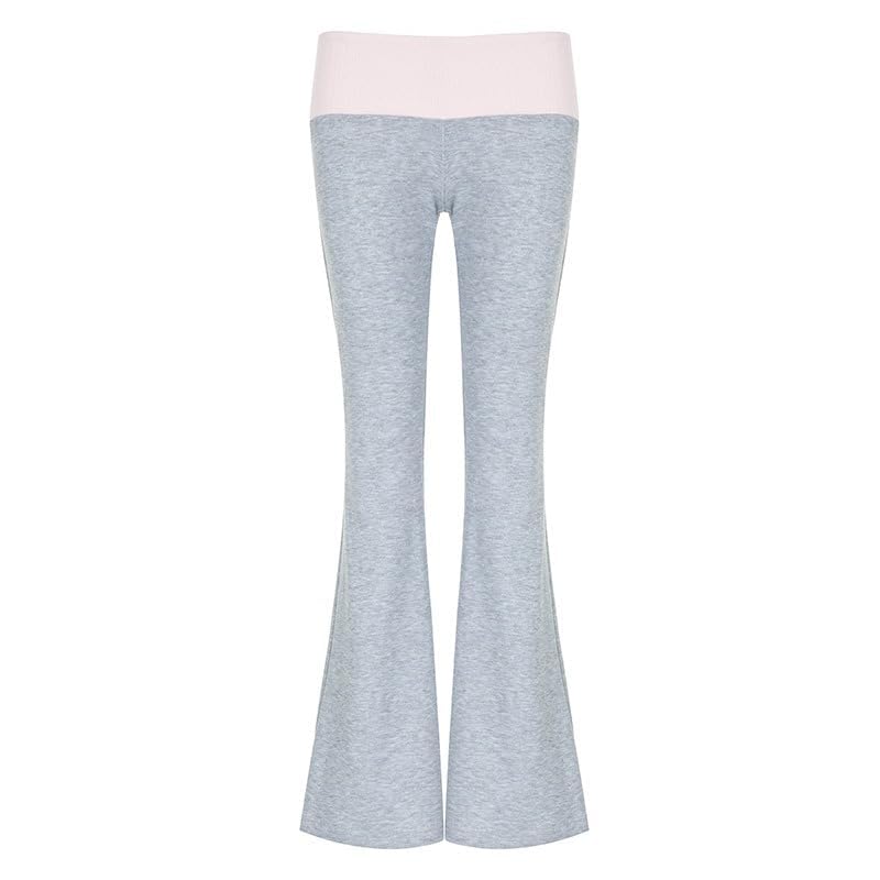 Image of BONVEN Womens Y2k Gothic Drawstring Flare Pants Streetwear Casual Star Rhinestone Low Rise Disco Pants Bell Bottoms