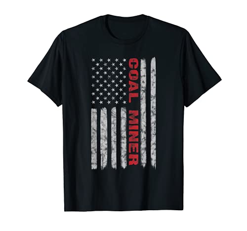 Carbón Miner Bandera Americana Estados Unidos Camiseta