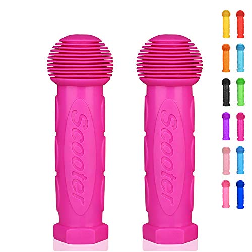 OTFAITP Scooter Grip Handlebar 1 Pair Bicycle Grip Fit for 2-3-4 Wheels Kid Kick Scooters,Children Bike,Drifting Scooter,Swing Scooter,Rose Red